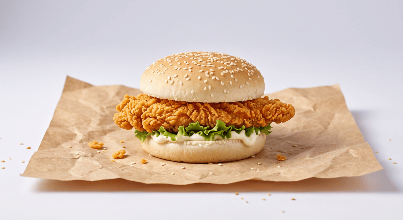KFC Mini Burger with a breaded chicken fillet, lettuce and mayonnaise, 277 calories and 1.4g salt per burger