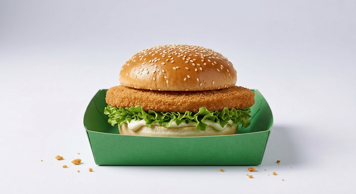 KFC Vegan Burger with a breaded plant-based fillet, lettuce and vegan mayonnaise, 396 calories and 2.5g salt per burger
