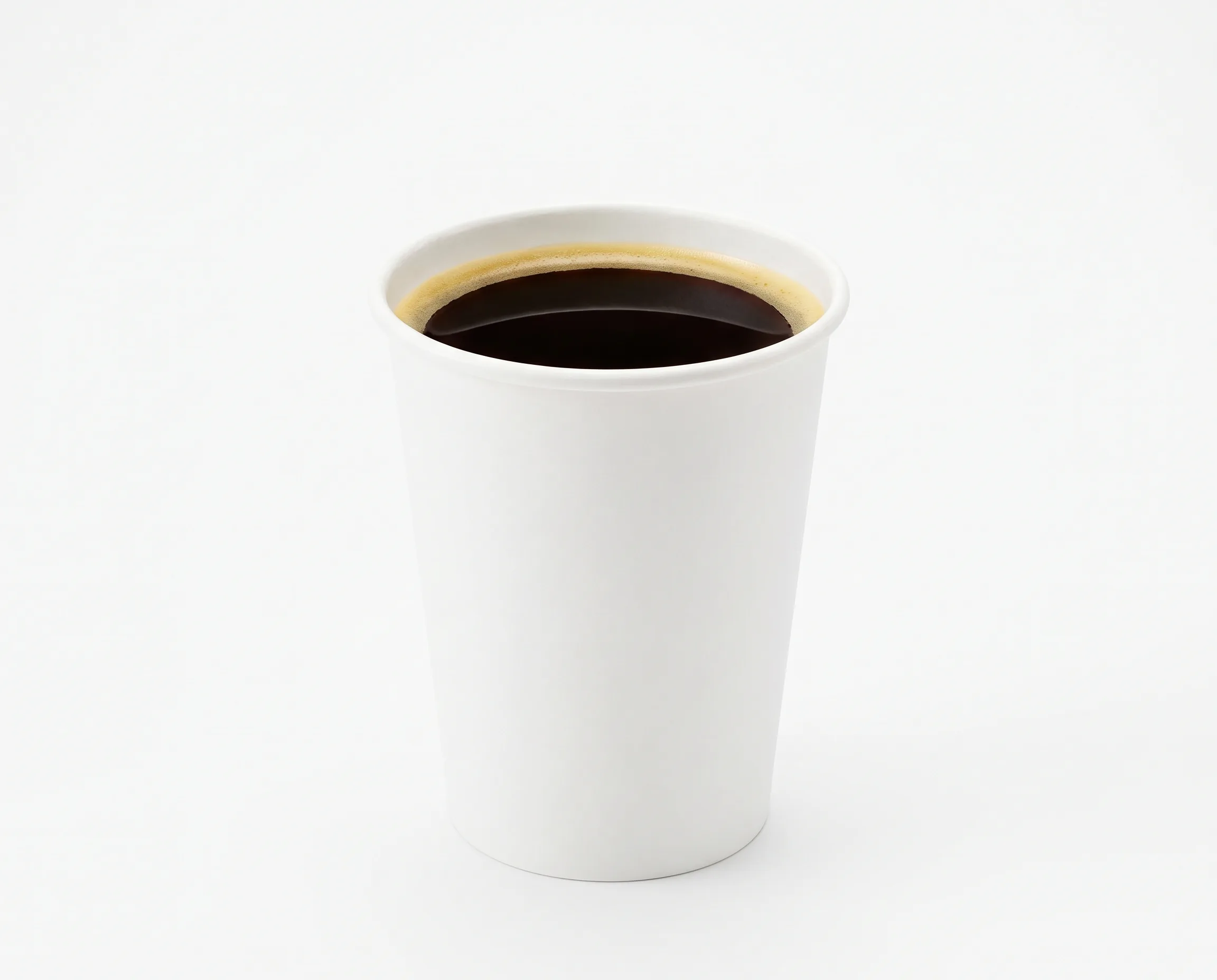 Burger King Americano, black americano coffee in a white paper cup, nutrition and calories