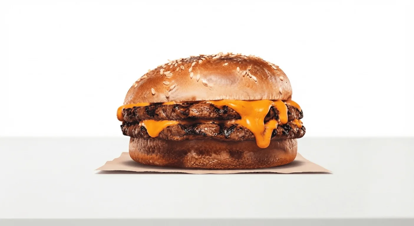 Burger King Classic Double Beef Melt, double beef patty burger with melted cheese in a toasted bun, nutrition and calories