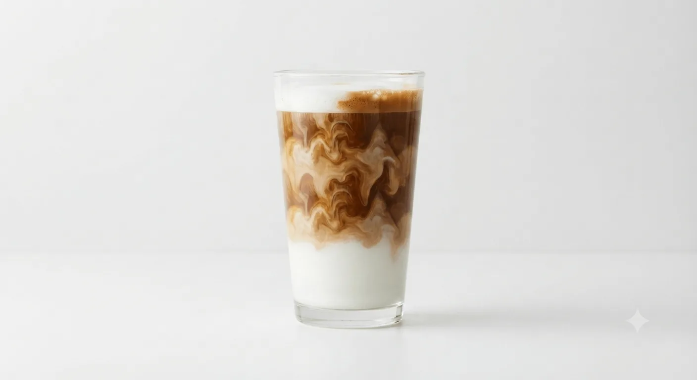 Starbucks Latte Macchiato (Grande), layered latte macchiato with espresso poured over milk in a tall glass, nutrition and calories