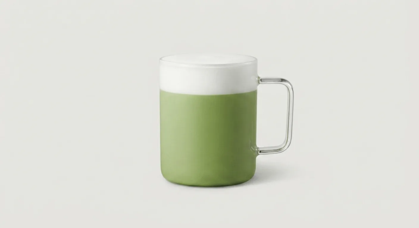 Starbucks Vanilla Protein Matcha Latte (Tall), green vanilla matcha latte with milk foam in a glass mug, nutrition and calories