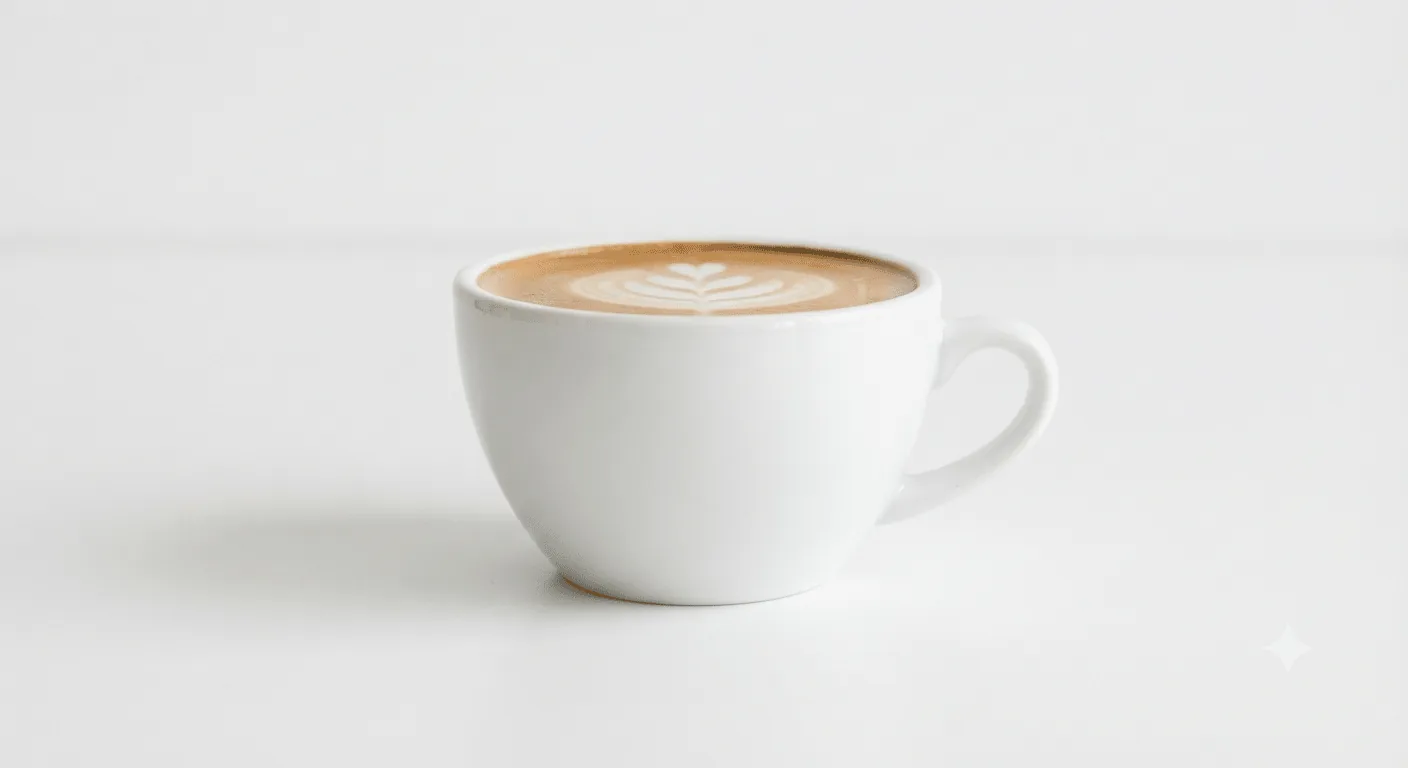 Starbucks Flat White (Short), flat white with latte art in a white cup, nutrition and calories