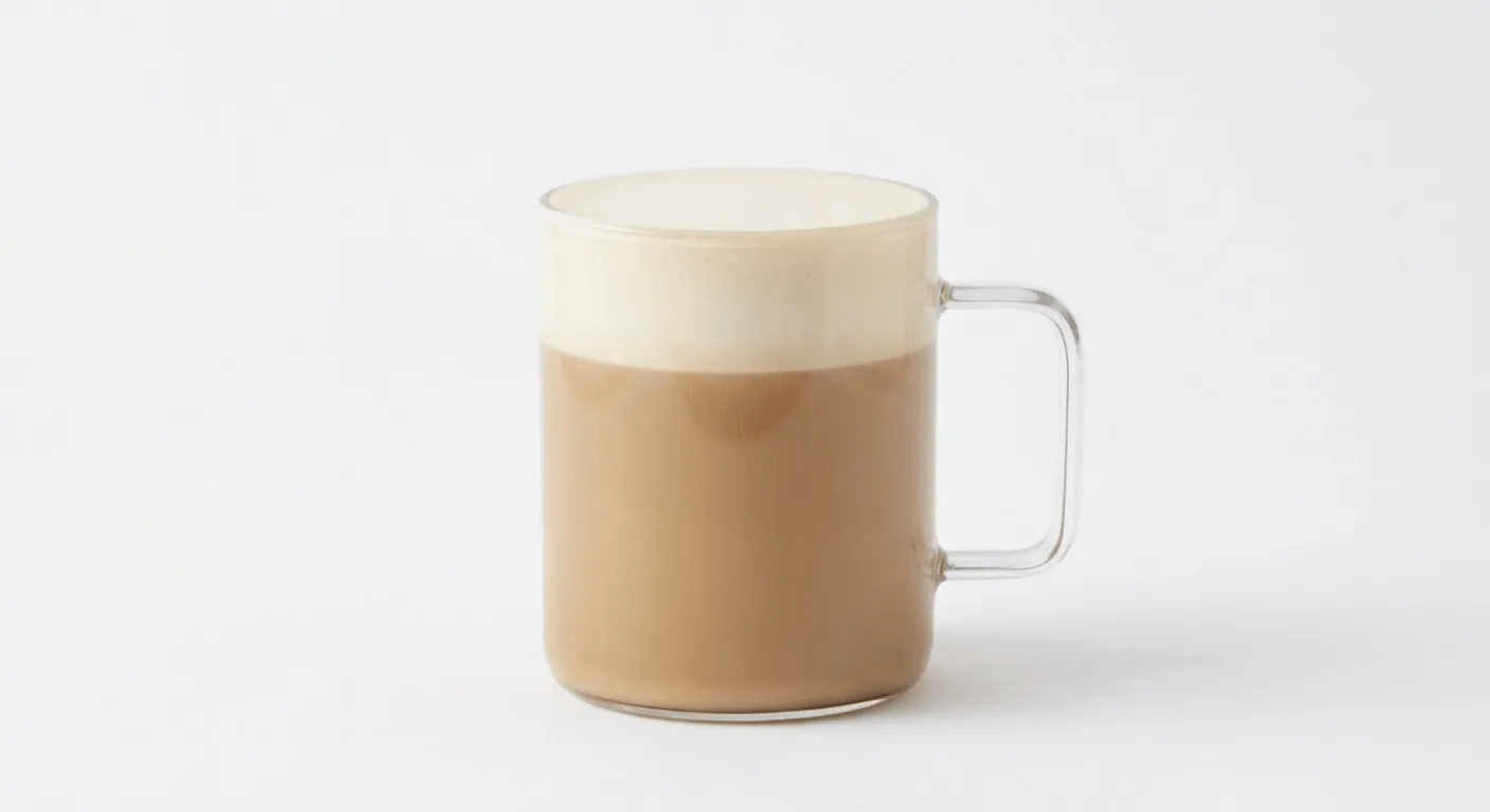 Starbucks Caramel Protein Latte (Tall, Soya Milk), caramel latte with a milk foam top in a glass mug, nutrition and calories