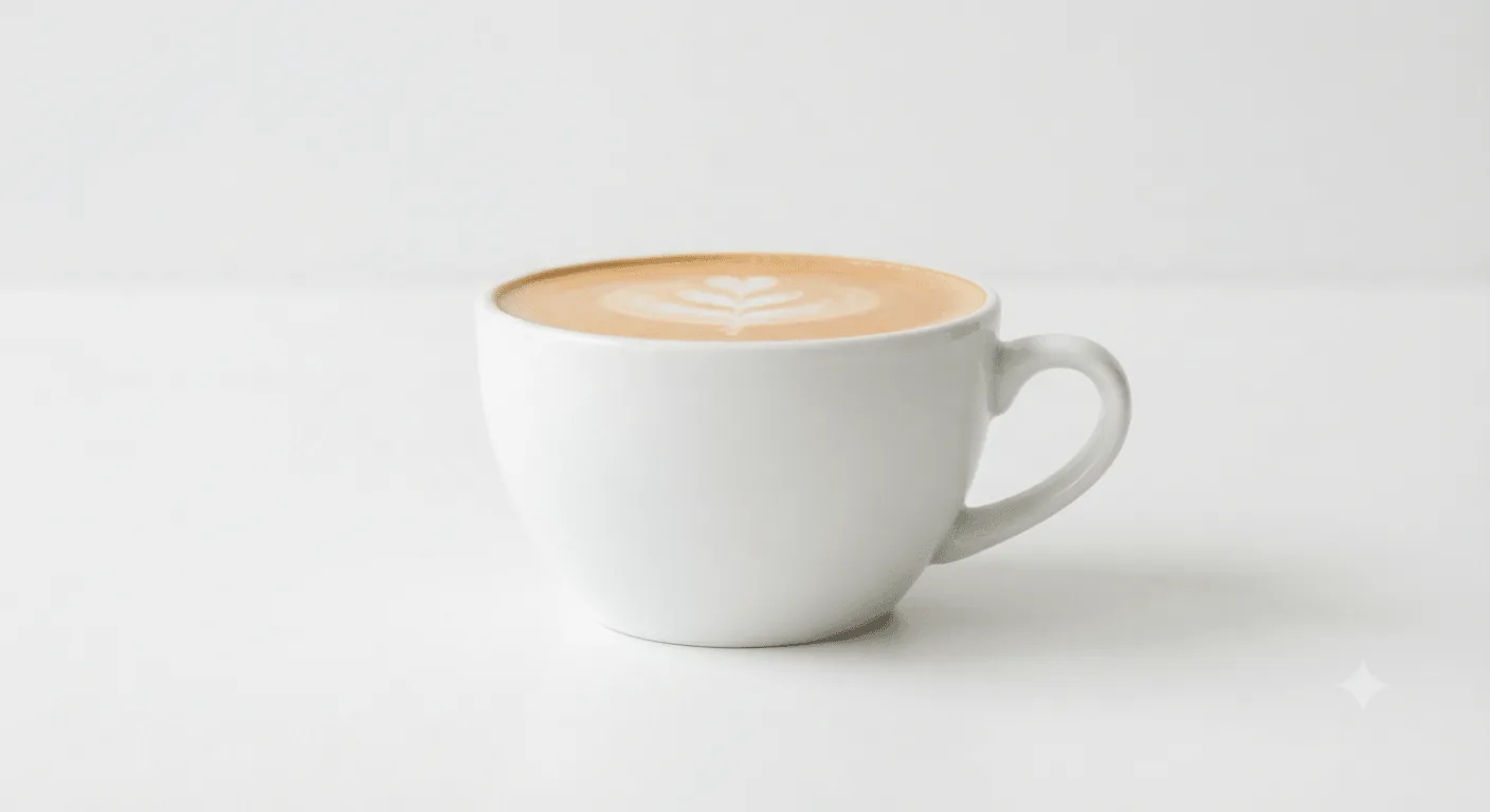 Starbucks Caffè Latte (Grande), caffe latte with latte art in a white cup, nutrition and calories