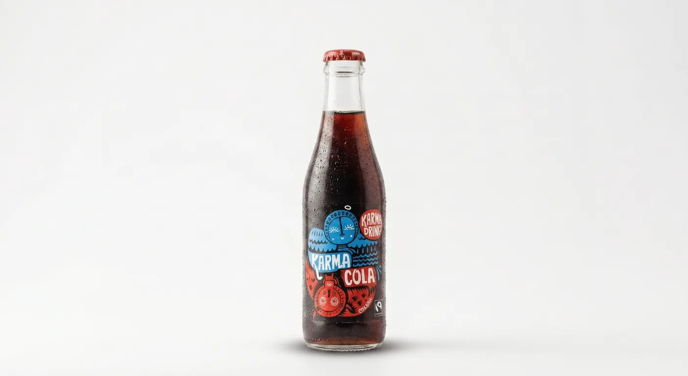 Starbucks Karma Organic Cola, glass bottle of sugar-free cola, nutrition and calories