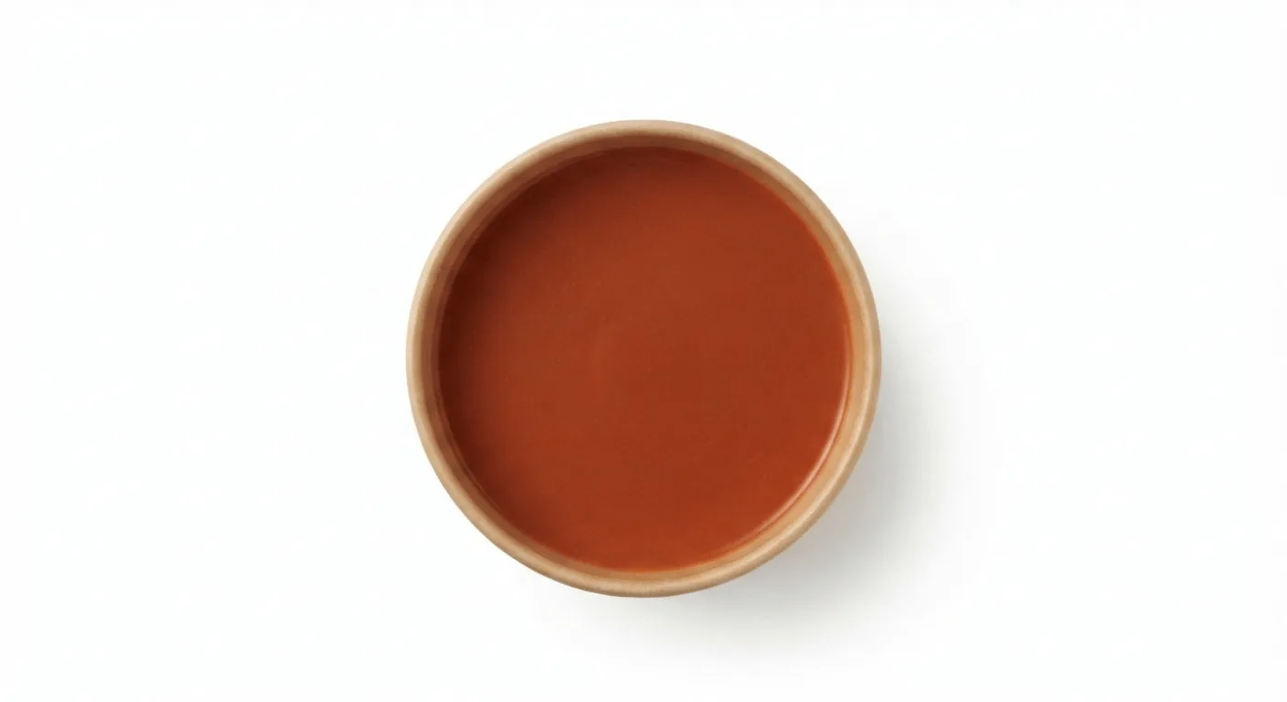 Starbucks Tomato & Basil Soup, bowl of tomato and basil soup, seen from above, nutrition and calories