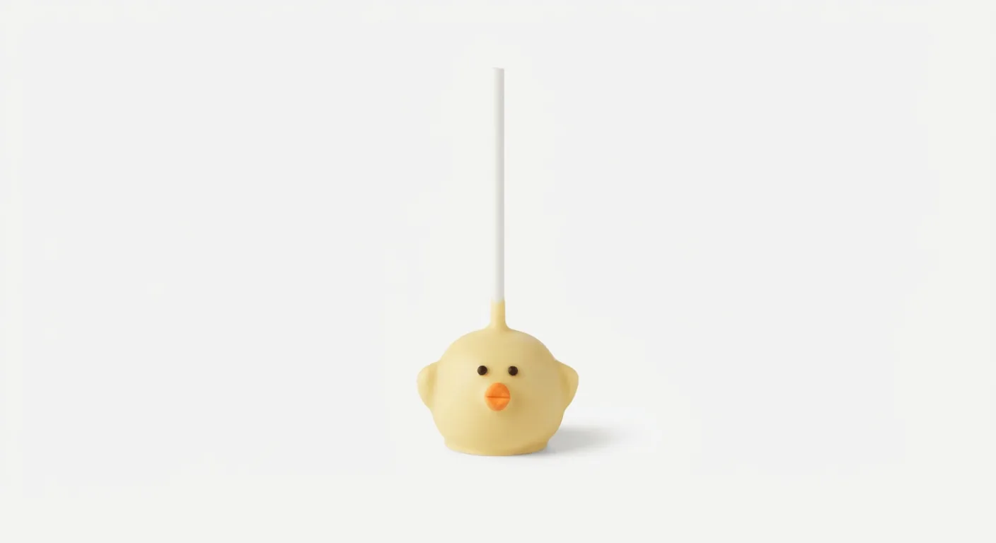 Starbucks Chick Cake Pop, yellow chick cake pop on a stick, nutrition and calories
