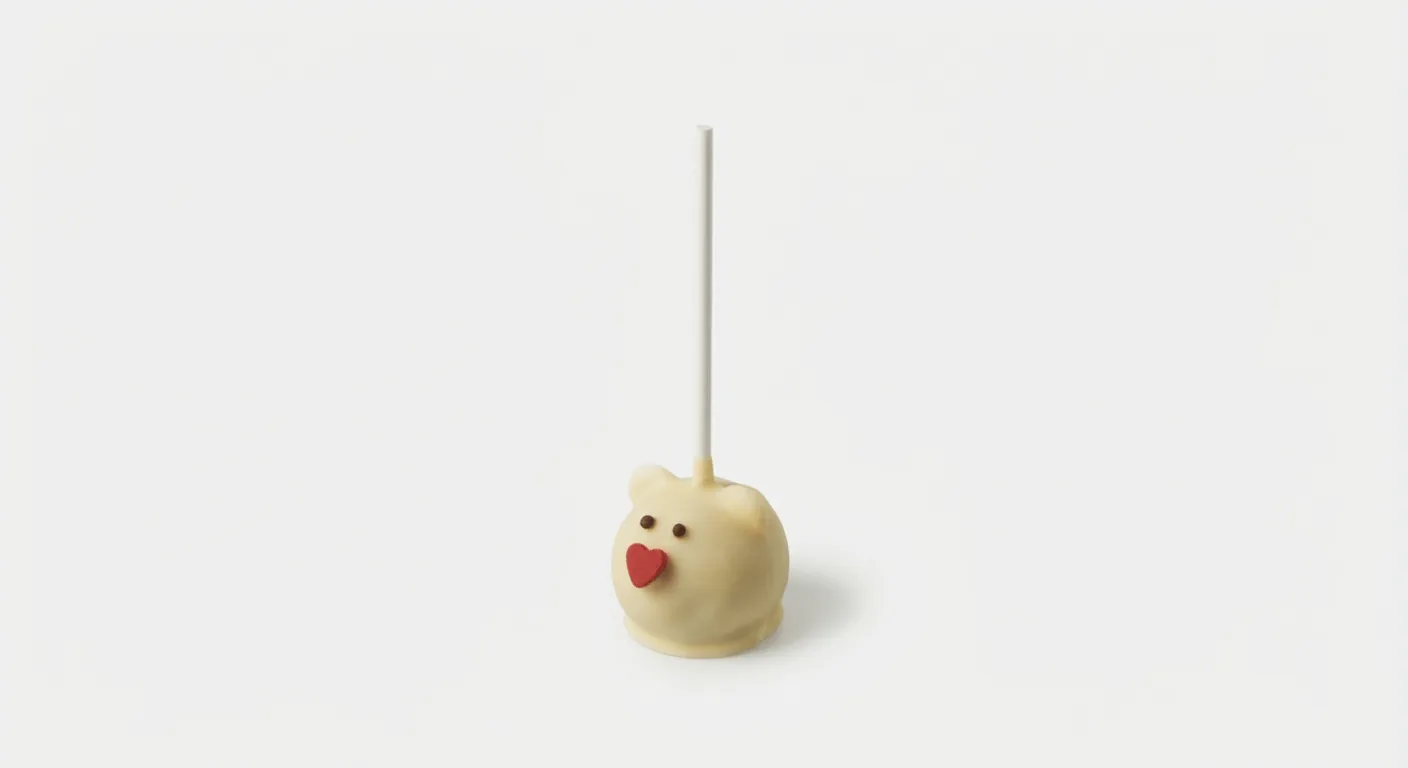 Starbucks Bear Cake Pop, white bear cake pop on a stick, nutrition and calories