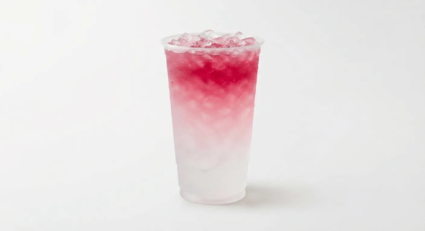 McDonald's Raspberry x Sprite Zero, pink raspberry flavoured Sprite over ice in a clear cup, nutrition and calories