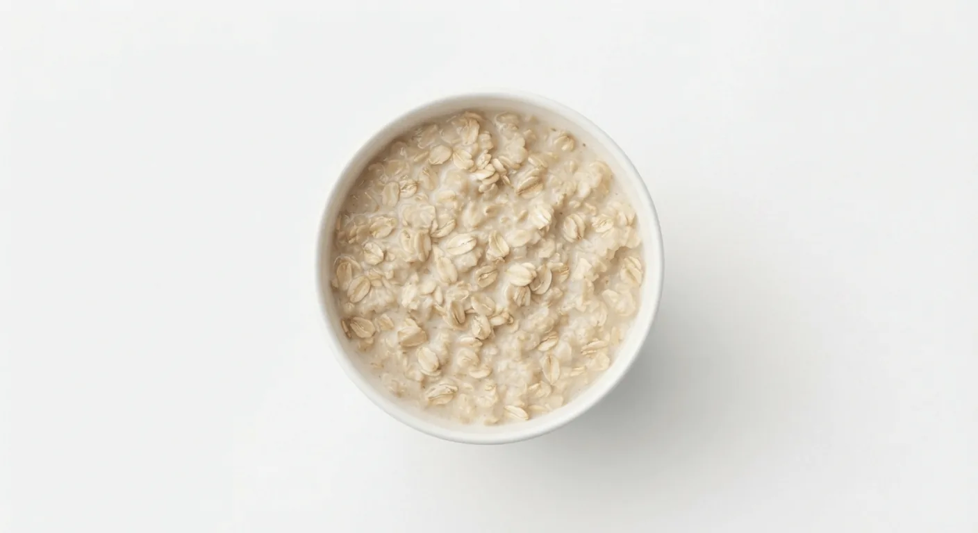 McDonald's Flahavan’s Quick Oats, bowl of porridge oats, seen from above, nutrition and calories
