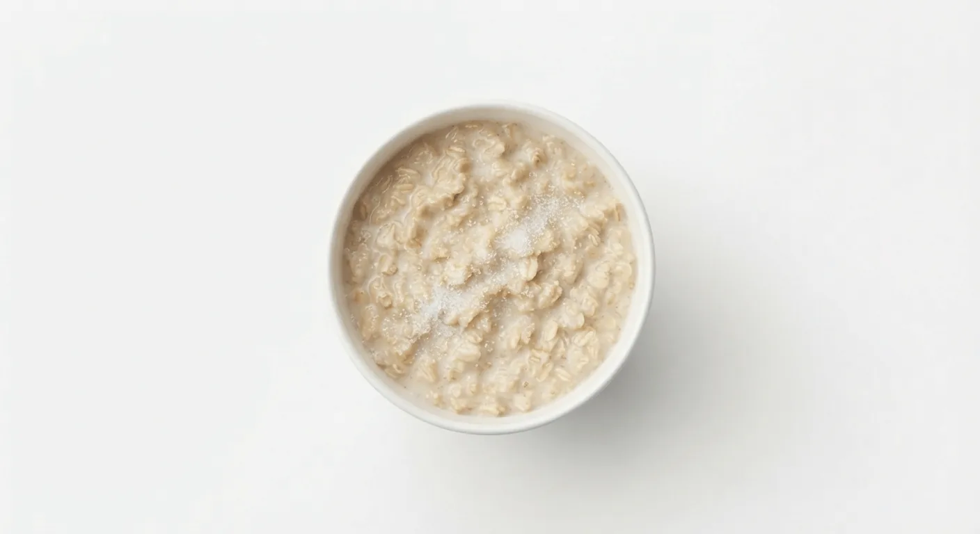 McDonald's Porridge with Sugar, bowl of porridge, seen from above, nutrition and calories
