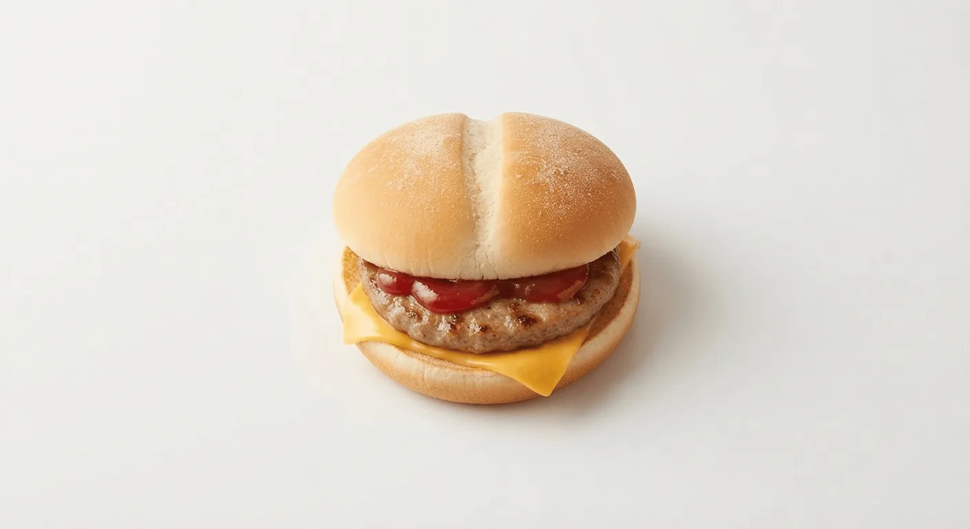 McDonald's Sausage Sandwich with Ketchup, sausage patty with cheese and ketchup in a soft toasted bun, nutrition and calories