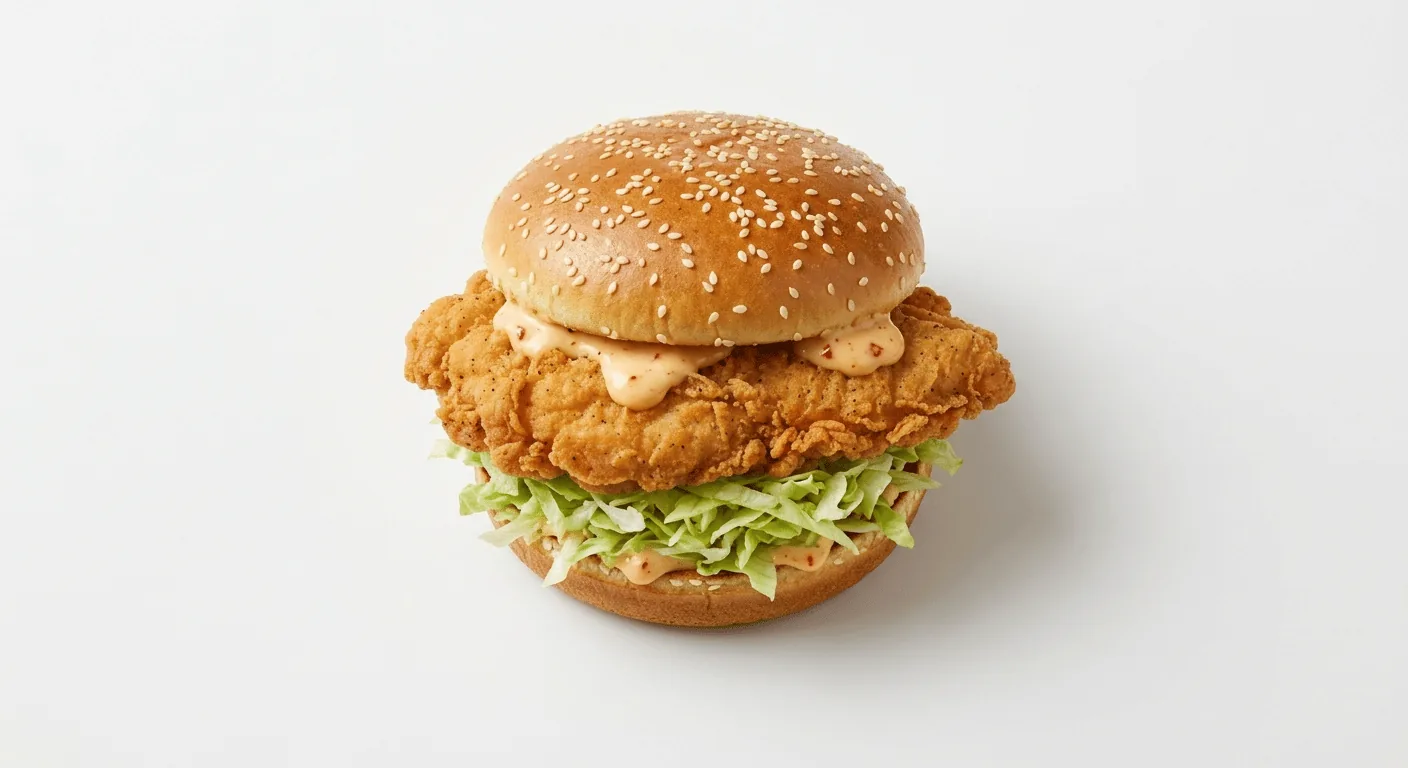 McDonald's Spicy McCrispy, crispy chicken fillet with spicy sauce and shredded lettuce in a sesame bun, nutrition and calories