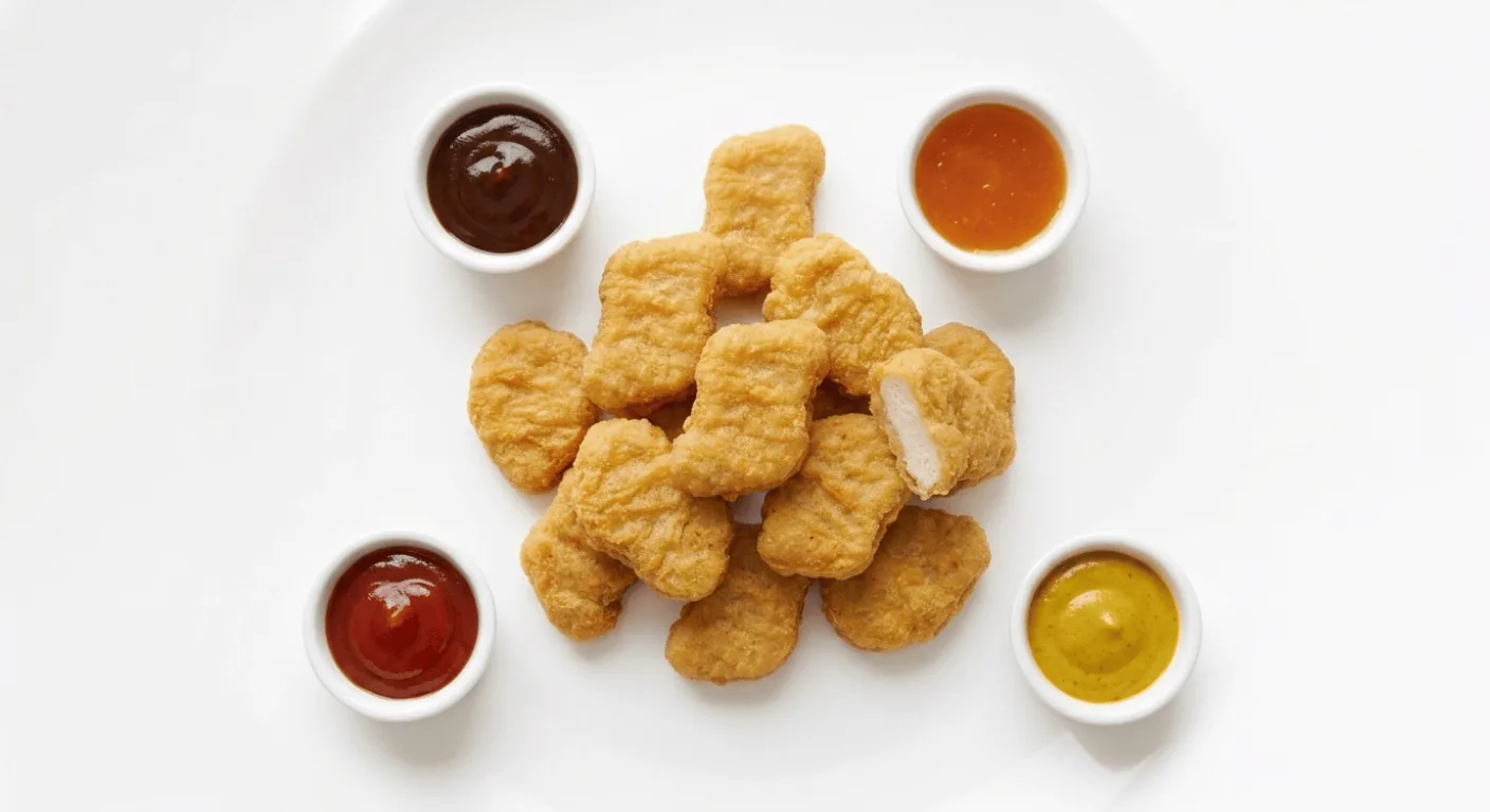 McDonald's 20 Chicken McNuggets Sharebox, chicken nuggets with four dipping sauces, nutrition and calories