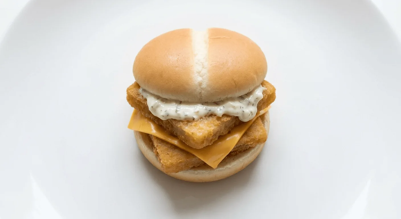 McDonald's Double Filet-O-Fish, two breaded fish fillets with cheese and tartare sauce in a steamed bun, nutrition and calories