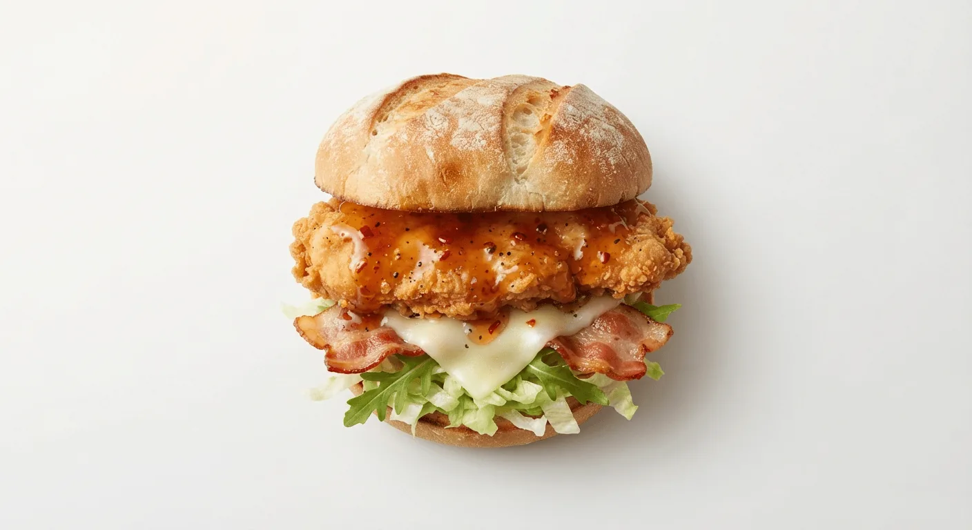 McDonald's Hot Honey McCrispy, crispy chicken fillet glazed with hot honey, with bacon and lettuce in a toasted bun, nutrition and calories