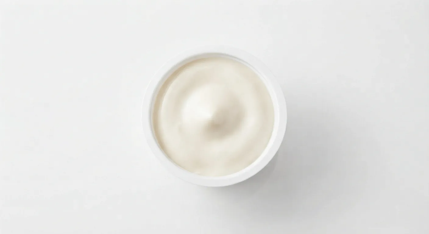 McDonald's Garlic Mayo Dip, garlic mayo dip in a small white pot, seen from above, nutrition and calories