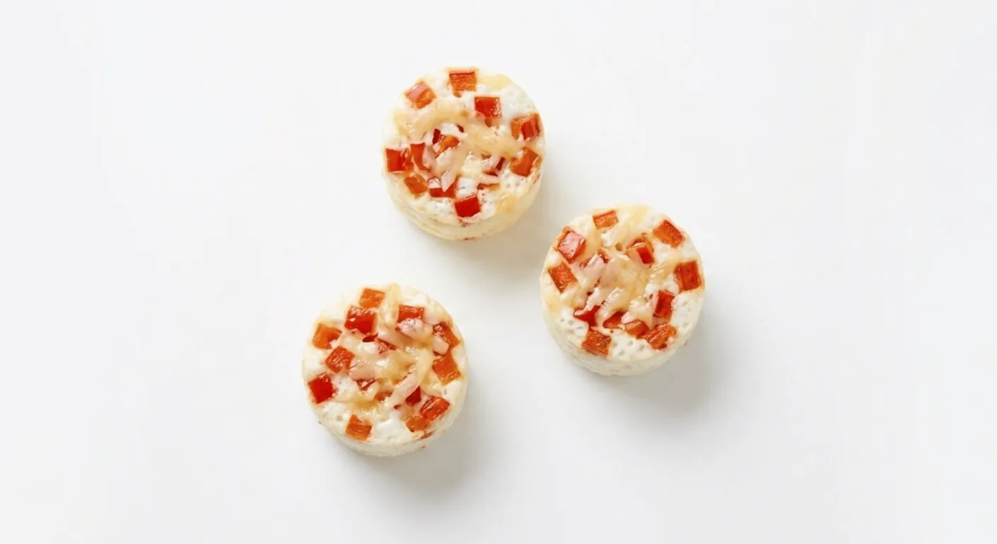 Starbucks Egg White Bites with Three Cheese and Red Pepper, three egg white bites topped with red pepper, nutrition and calories