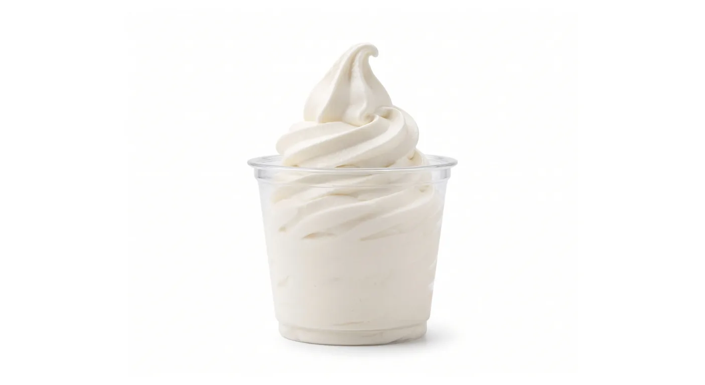 Burger King Vanilla Sundae, vanilla soft serve sundae in a clear cup, nutrition and calories