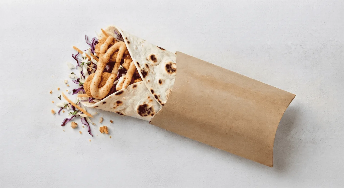 KFC Supercharger Twister, wrap with crispy chicken, supercharger sauce and slaw in a paper sleeve, nutrition and calories