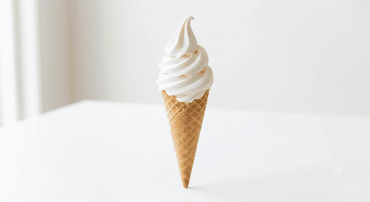 Mr Whippy Vanilla Soft Serve (Whippy Van), vanilla soft serve ice cream in a cone, nutrition and calories