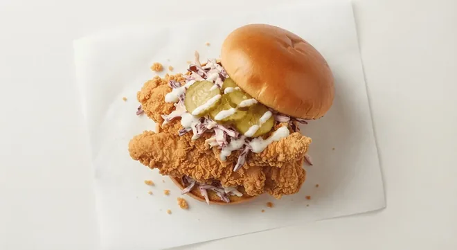 Wingstop Plain Big Flavour Burger, crispy chicken burger with pickles and slaw in a brioche bun, nutrition and calories