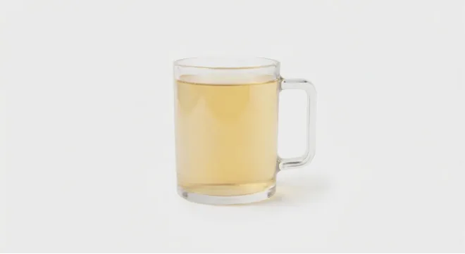 Starbucks Chamomile (Grande), pale chamomile tea in a glass mug, nutrition and calories