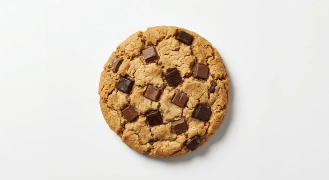 Starbucks Belgian Chocolate Chunk Cookie, round cookie with Belgian chocolate chunks, nutrition and calories