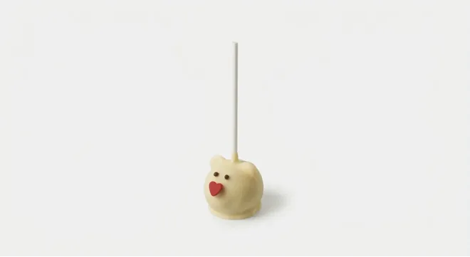 Starbucks Bear Cake Pop, white bear cake pop on a stick, nutrition and calories