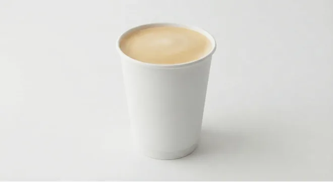 McDonald's Flat White, flat white in a white paper cup, nutrition and calories