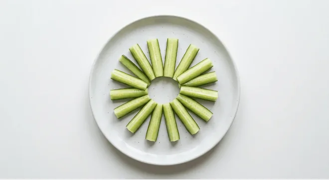 McDonald's Cucumber Sticks, cucumber sticks arranged on a white plate, nutrition and calories