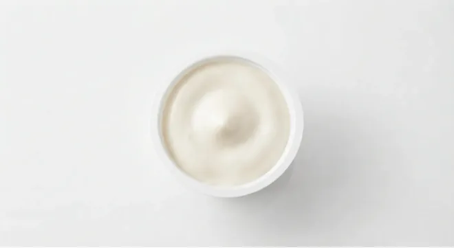 McDonald's Garlic Mayo Dip, garlic mayo dip in a small white pot, seen from above, nutrition and calories