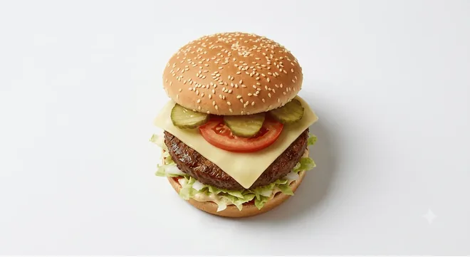 McDonald's McPlant, plant-based patty burger with cheese, tomato, pickles and lettuce in a sesame bun, nutrition and calories