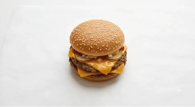 McDonald's Double Cheeseburger, double beef burger with cheese, onion and pickles in a sesame bun, nutrition and calories