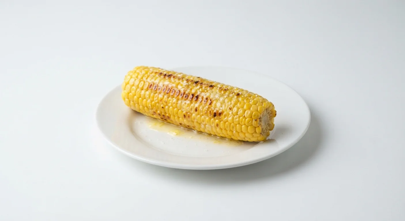 Nando's Corn on the Cob, chargrilled buttered corn on the cob on a white plate, nutrition and calories