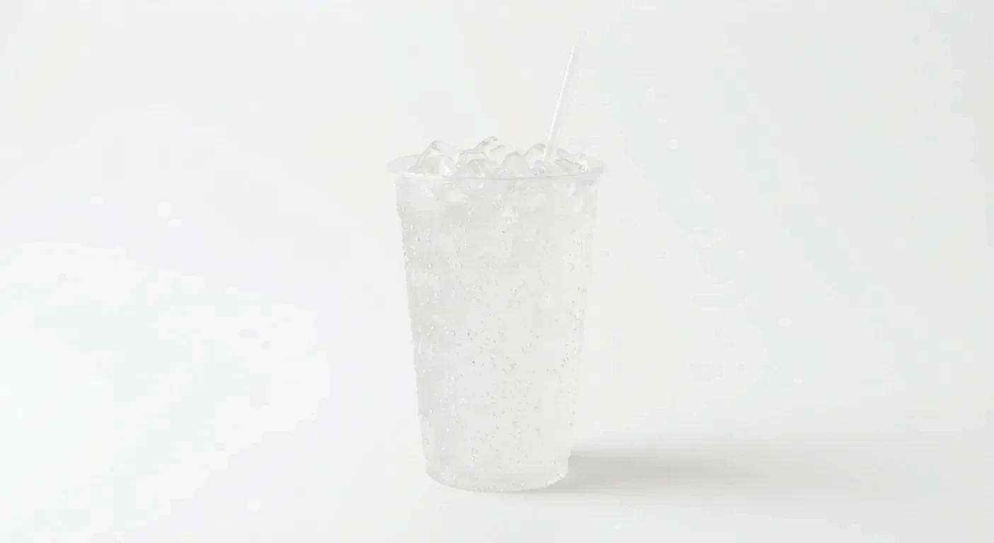Dave's Hot Chicken Regular Sprite Zero, clear lemon-lime Sprite over ice in a clear cup with a straw, nutrition and calories