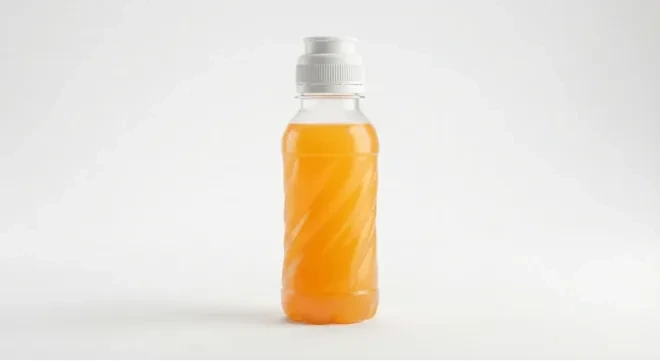 Slim Chickens Fruit Shoot Orange, orange squash drink in a small sports-cap bottle, nutrition and calories