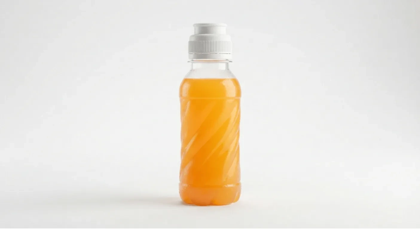Slim Chickens Fruit Shoot Orange, orange squash drink in a small sports-cap bottle, nutrition and calories