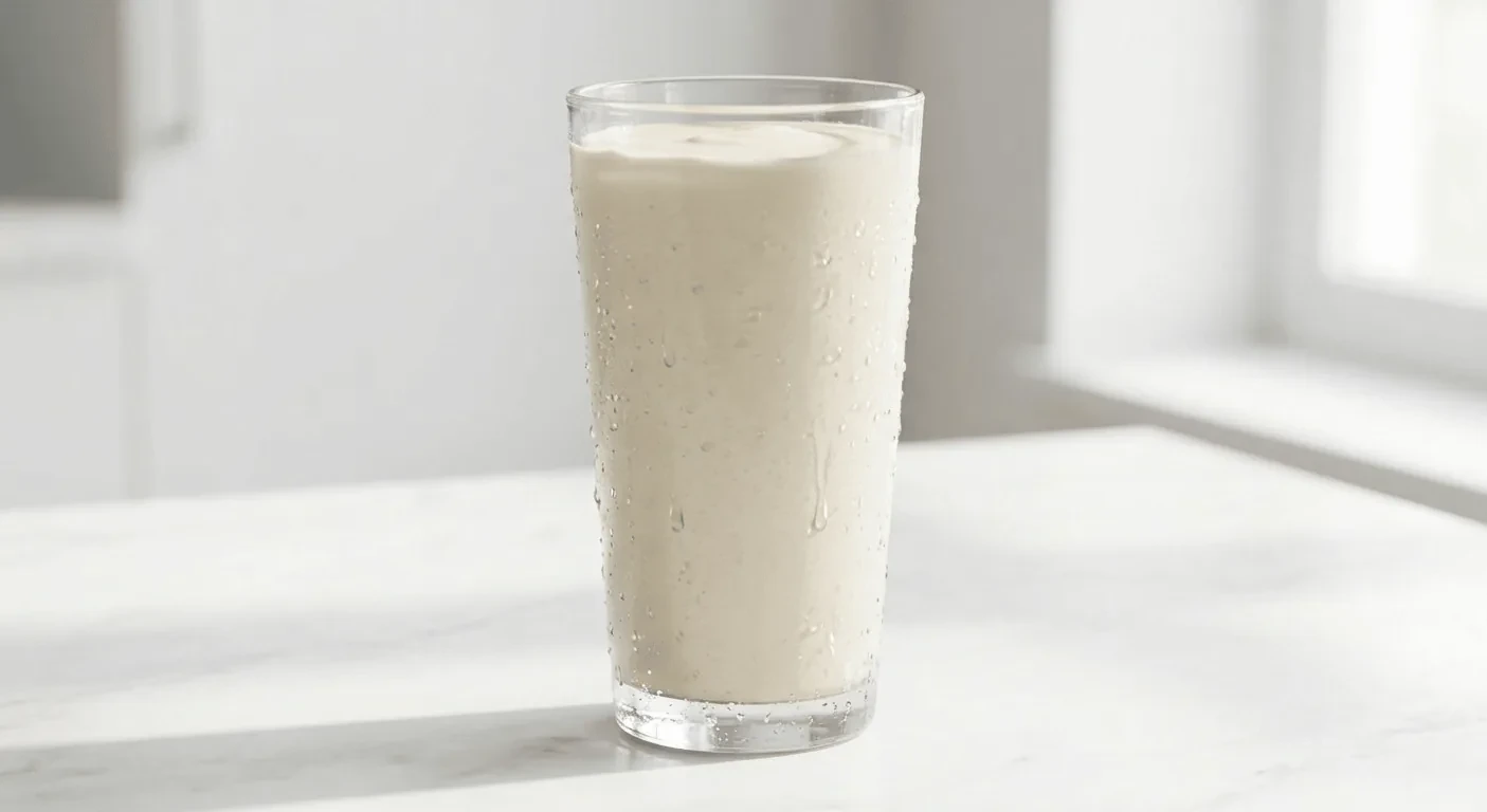Slim Chickens Vanilla Shake, vanilla milkshake in a tall clear glass, nutrition and calories