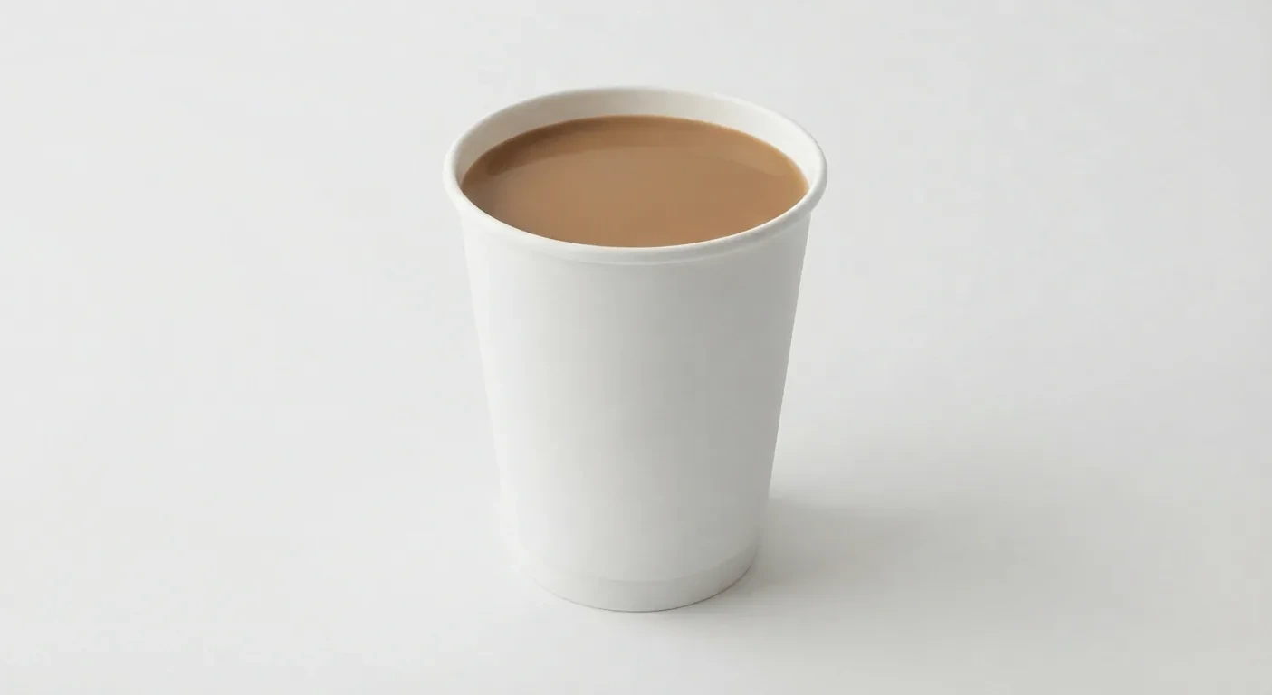 Slim Chickens White Americano, americano with milk in a white paper cup, nutrition and calories