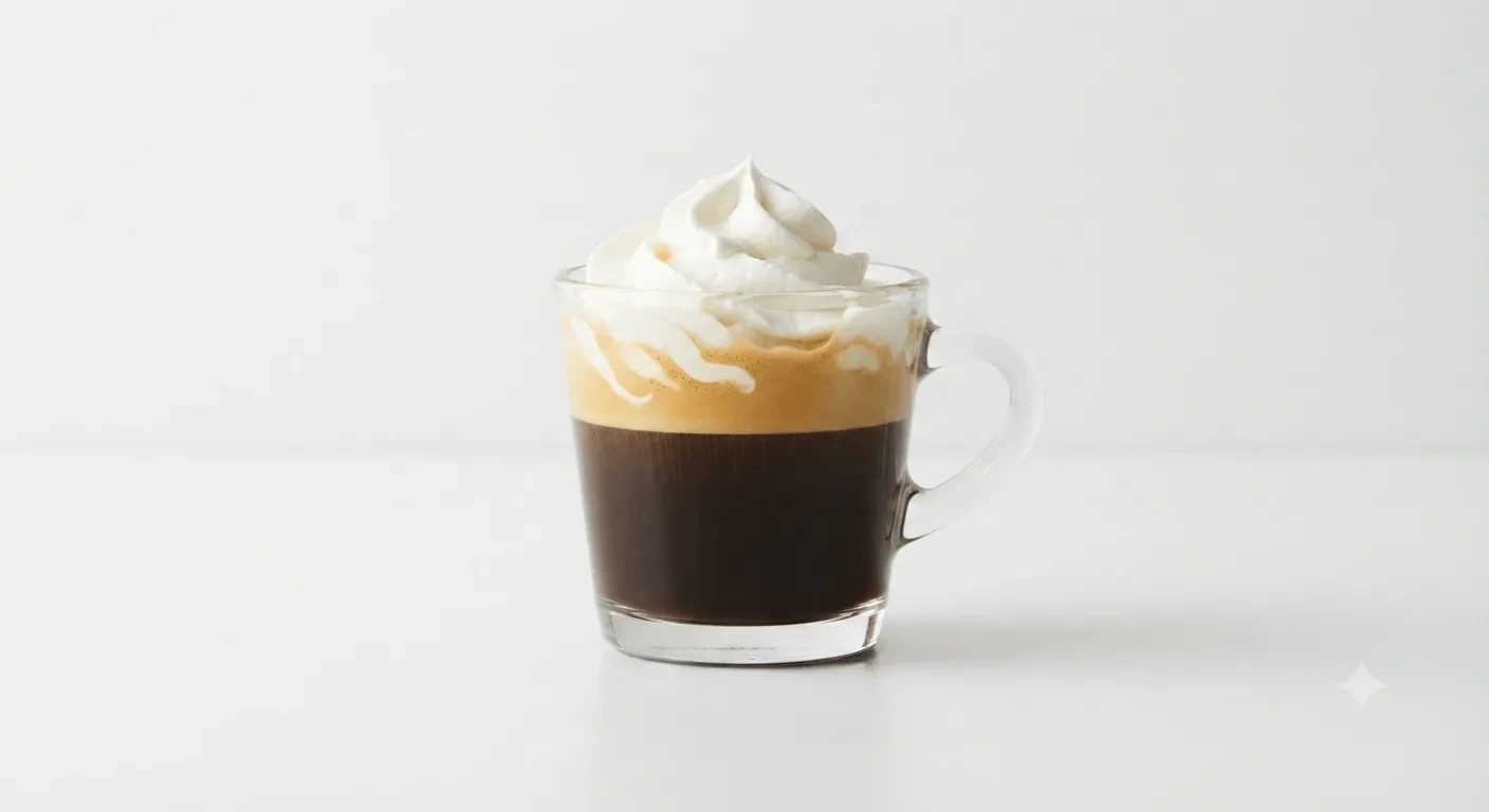 Costa Espresso Con Panna (Single), espresso topped with whipped cream in a small glass cup, nutrition and calories