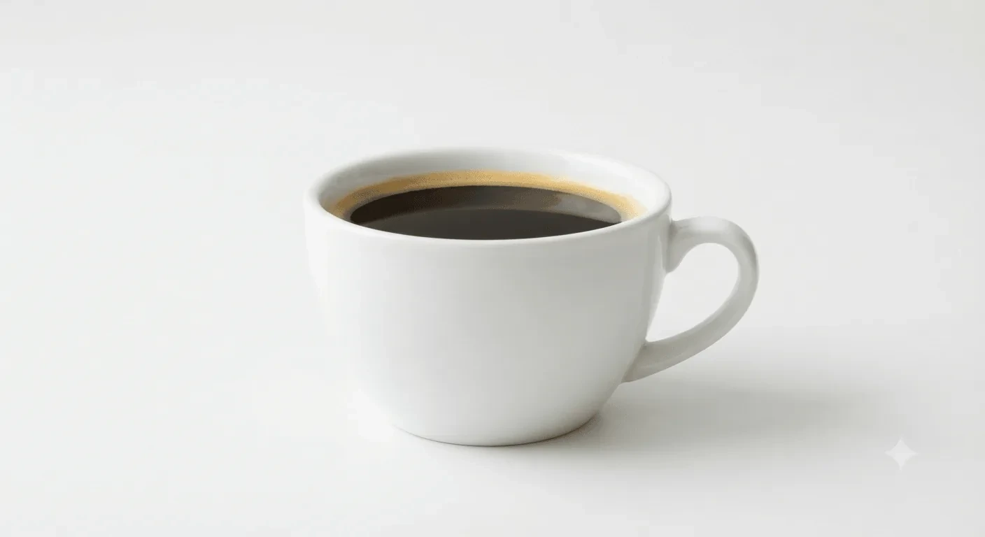 Costa Flat Black, black coffee in a white cup, nutrition and calories