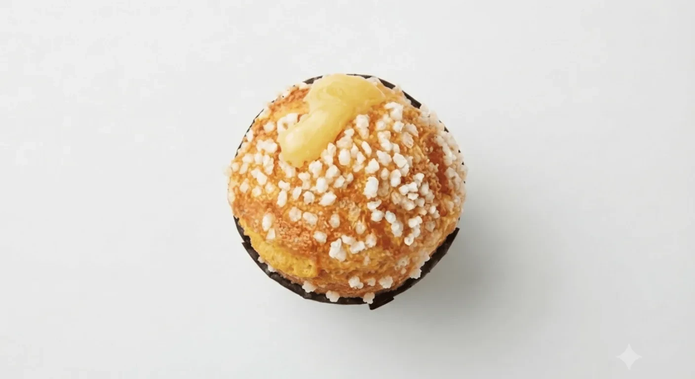 Caffè Nero Sicilian Lemon Curd Muffin, muffin topped with lemon curd and pearl sugar, nutrition and calories