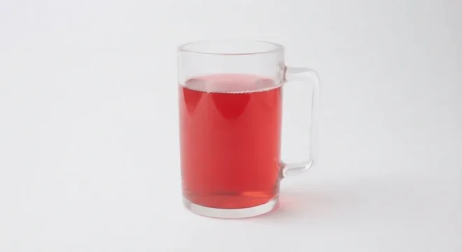 Costa Berry Infusion, red berry infusion in a clear glass mug, nutrition and calories