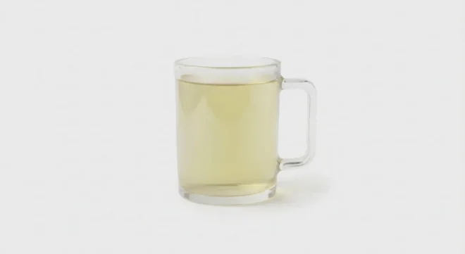 Costa Pure Green Tea, pale green tea in a clear glass mug, nutrition and calories
