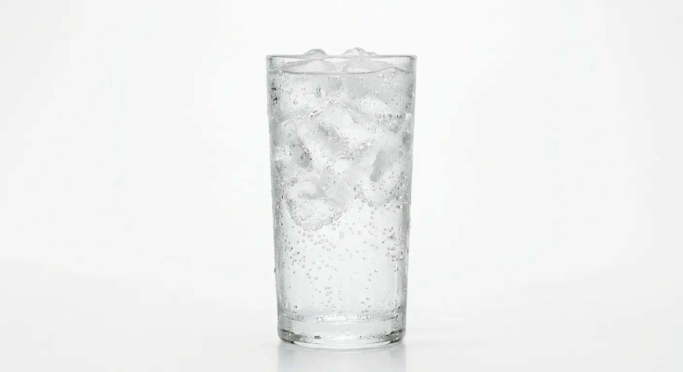 McDonald's US Sprite, a clear lemon-lime soda over ice in a tall glass