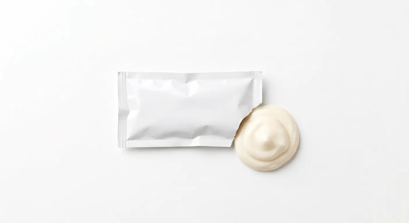 Burger King US Mayo Packet, a plain white sachet with a dollop of mayonnaise, nutrition and calories