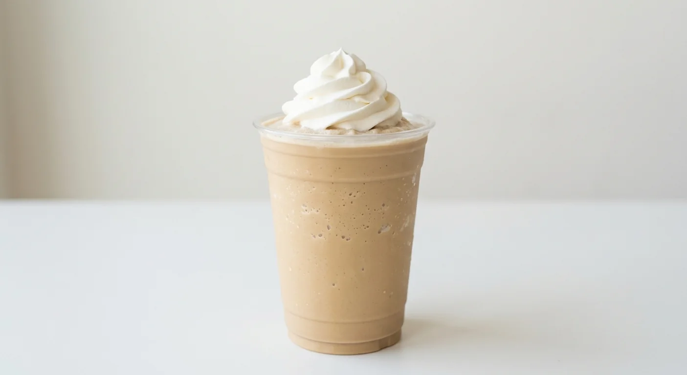 Costa Coffee Frappé (Small), blended iced coffee frappé topped with whipped cream in a clear cup, nutrition and calories