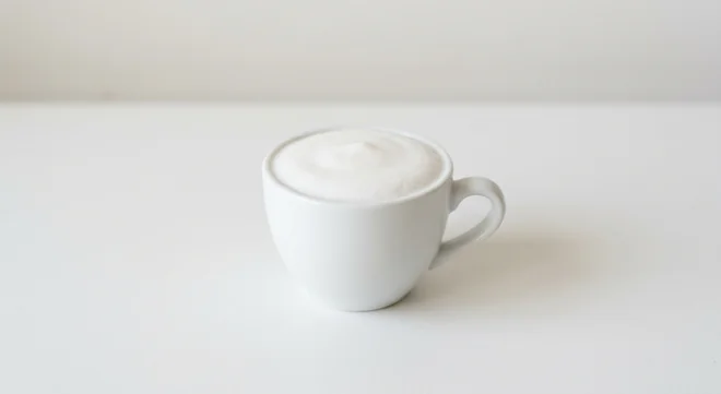 Costa Milk Babyccino (Soya Milk), small white cup of frothed milk, nutrition and calories
